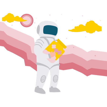 Astronaut Holding Jar  Illustration