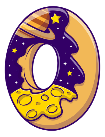 Astronaut Hugging Space Doughnut  Illustration