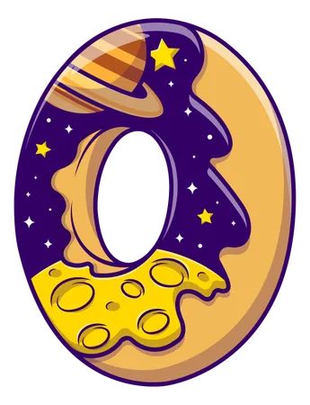 Astronaut Hugging Space Doughnut  Illustration