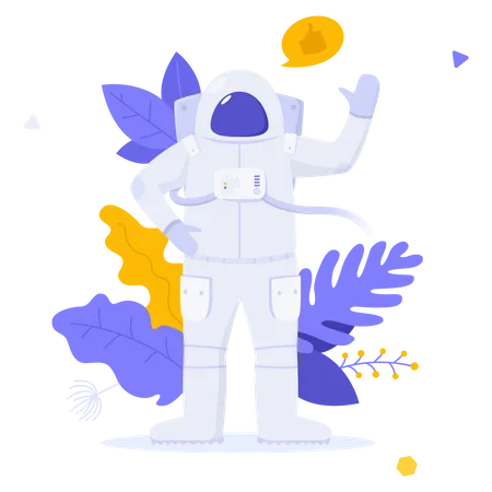 Astronaut im Raumanzug  Illustration