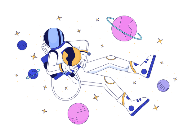 Astronaut im Weltraum  Illustration