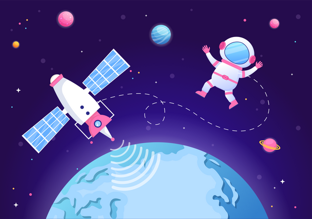 Astronaut im Weltraum  Illustration