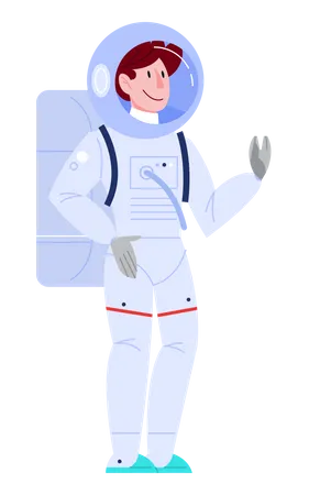 Isolated Vector Illustration Of Astronaut Man In A Spacesuit Cosmonaut Having A Space Mission Illustration