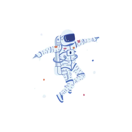 Astronaut in a spacesuit, helmet floating in space  Illustration