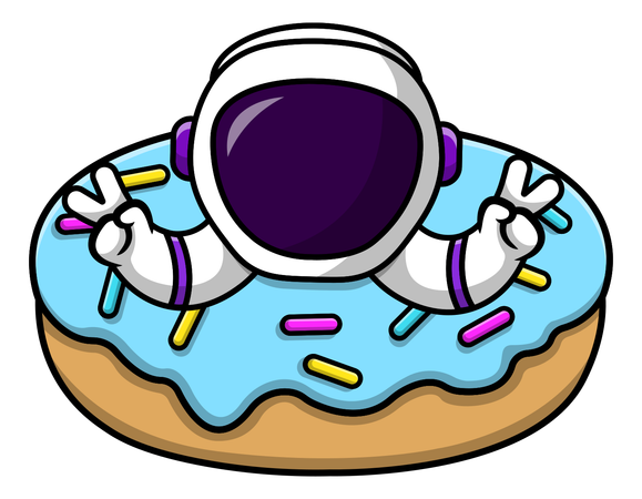 Astronaut In Doughnut  Illustration