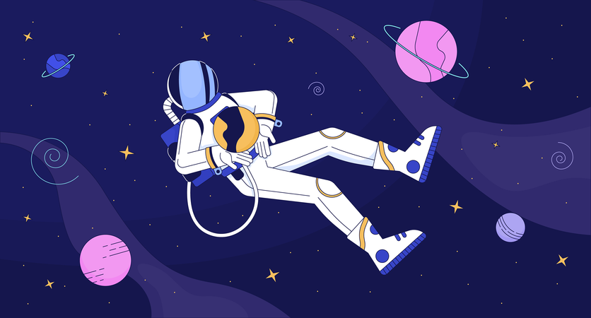 Astronaut in outer space  Illustration