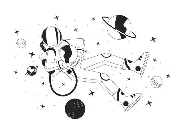 Astronaut in outer space  Illustration