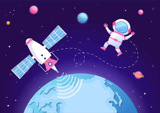 Astronaut in Space  Illustration