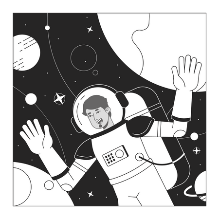 Astronaut in space suit  Illustration