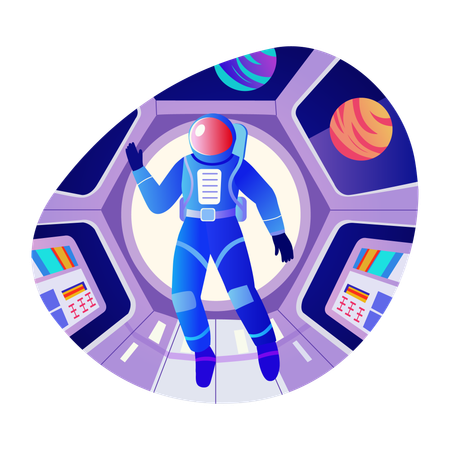 Astronaut in spacecraft  Illustration