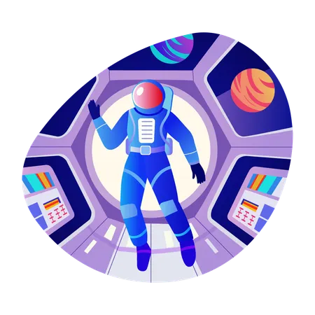 Astronaut in spacecraft  Illustration