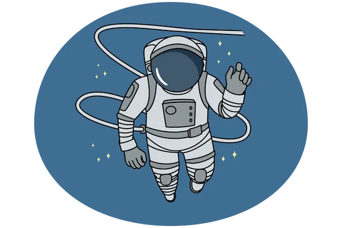 Astronaut in spacesuit flying in cosmos  Illustration