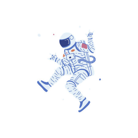 Astronaut in spacesuit hovering in space  Illustration
