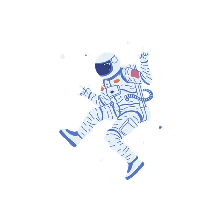 Astronaut in spacesuit hovering in space  Illustration