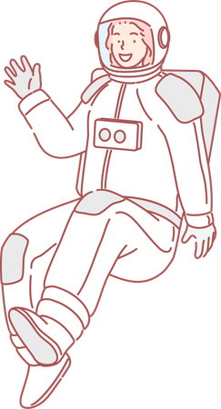 Astronaut jumping in suit  Illustration