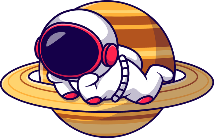 Astronaut Lay On Planet  Illustration