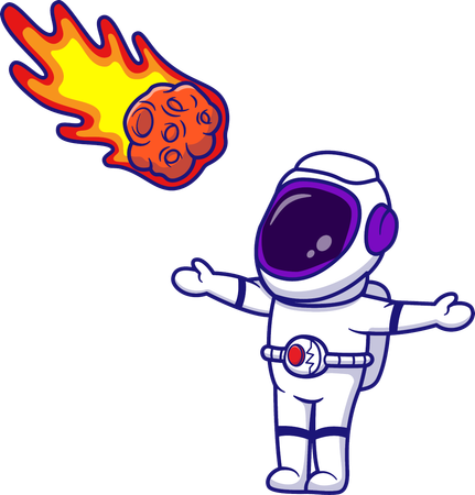 Astronaut Meteor  Illustration