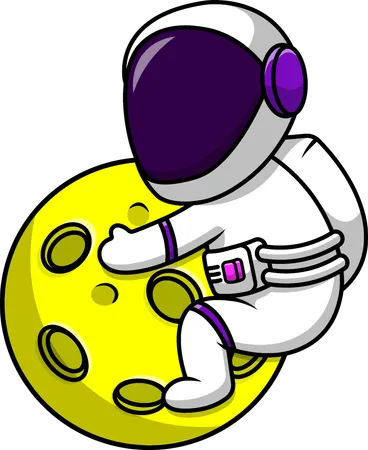 Astronaut On Moon  Illustration