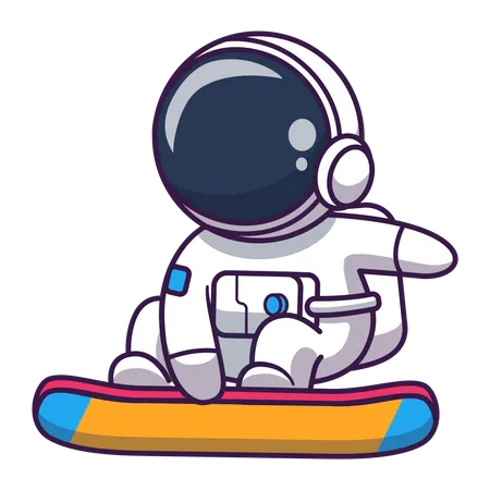 Astronaut on skateboard  Illustration