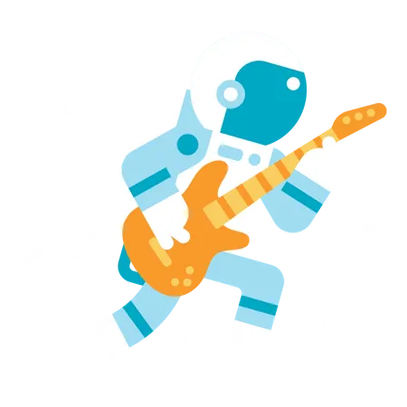 Astronaut playing guitar  Illustration