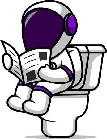 Astronaut Pooping On Toilet  Illustration