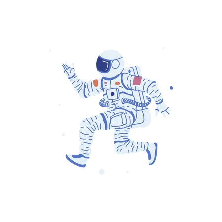 Astronaut running in space  Illustration