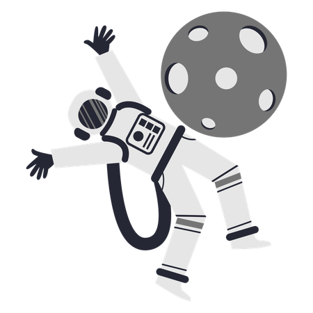 Astronaut schwebt im Weltraum  Illustration