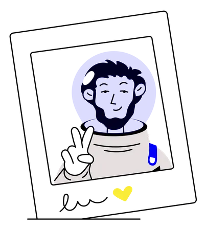 Astronaut Selfie  Illustration