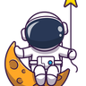 astronaut sitting on moon