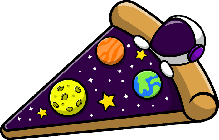 Astronaut Sleeping On Pizza Galaxy  イラスト