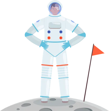 Astronaut Cartoon Character Illustration