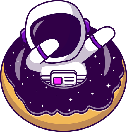 Astronaut dabbt im Donut-Weltraum  Illustration