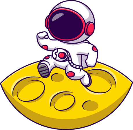 Astronaut Walking On Moon  Illustration