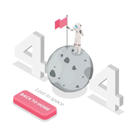 3 D Isometric Flat Vector Illustration Of 404 Error Page Not Found Lost In Space Illustration