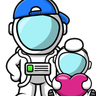 astronaut with baby astronaut illustrations free