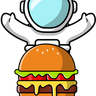 astronaut with food illustration svg
