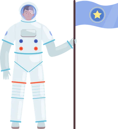 Astronaut with flag  일러스트레이션