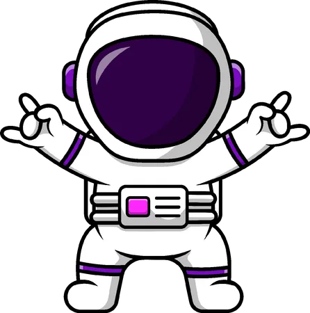 Astronaut With Metal Hand  Illustration