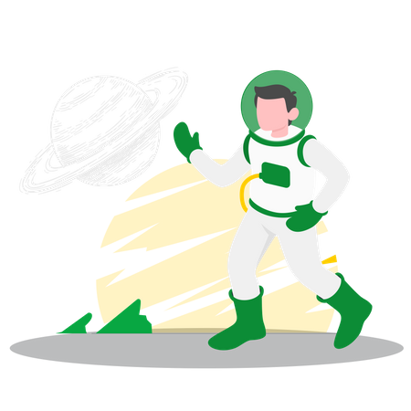 Astronaut with planet  Illustration
