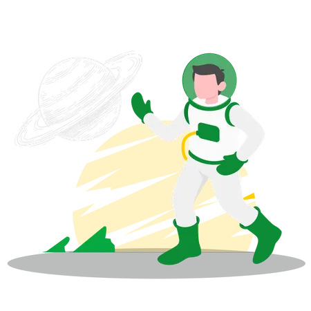 Astronaut with planet  Illustration