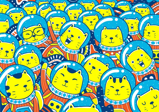 Astronauta gato  Ilustração