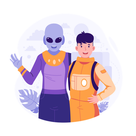 Alienígenas e Astronautas  Ilustração