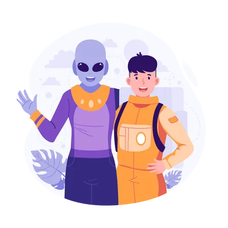 Alienígenas e Astronautas  Ilustração