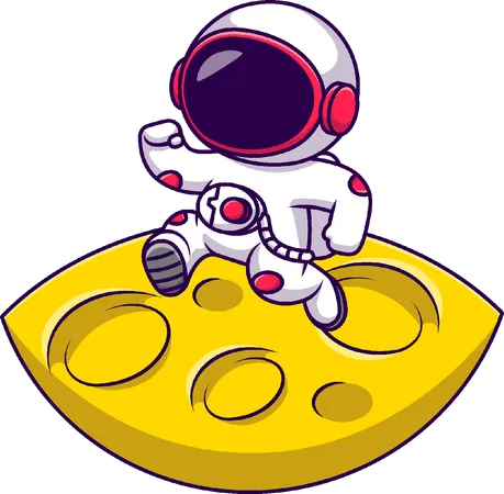 Astronauta caminando sobre la luna  Ilustración