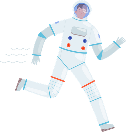 Astronauta correndo  Ilustração