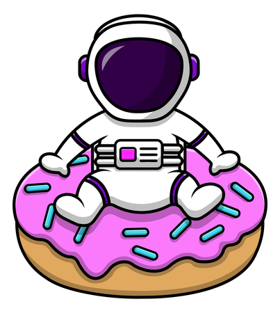 Astronauta em Donut  Ilustração