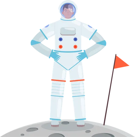 Astronauta em pé  Ilustração