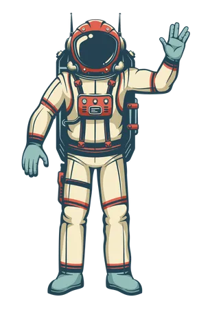 Astronauta em traje espacial  Ilustração