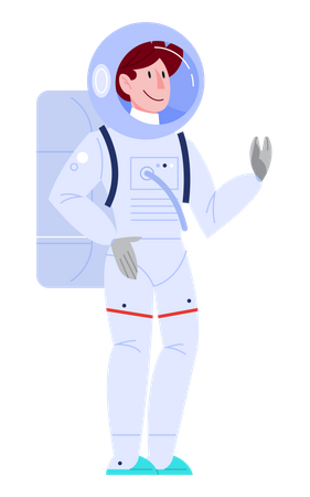 Astronauta em um traje espacial  Ilustração