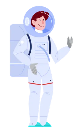 Astronauta em um traje espacial  Ilustração